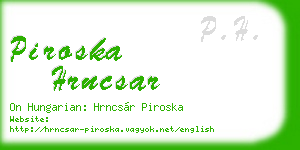 piroska hrncsar business card