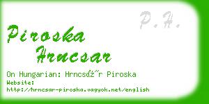 piroska hrncsar business card